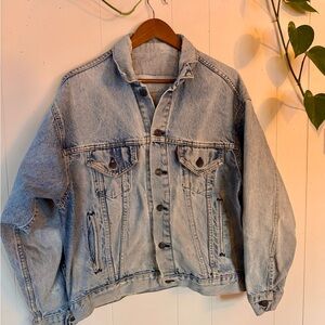 Vintage, Distressed Levi's Light Blue Denim Jacket